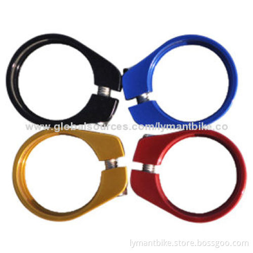 Bicycle seatpost clamps, made of aluminum alloy or carbon fiber, different colors